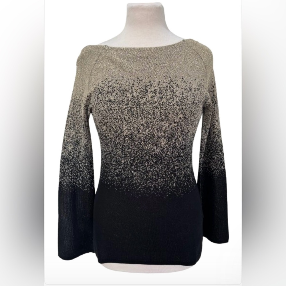 NWOT Size S WHBM Black and Gold Women's Sweater